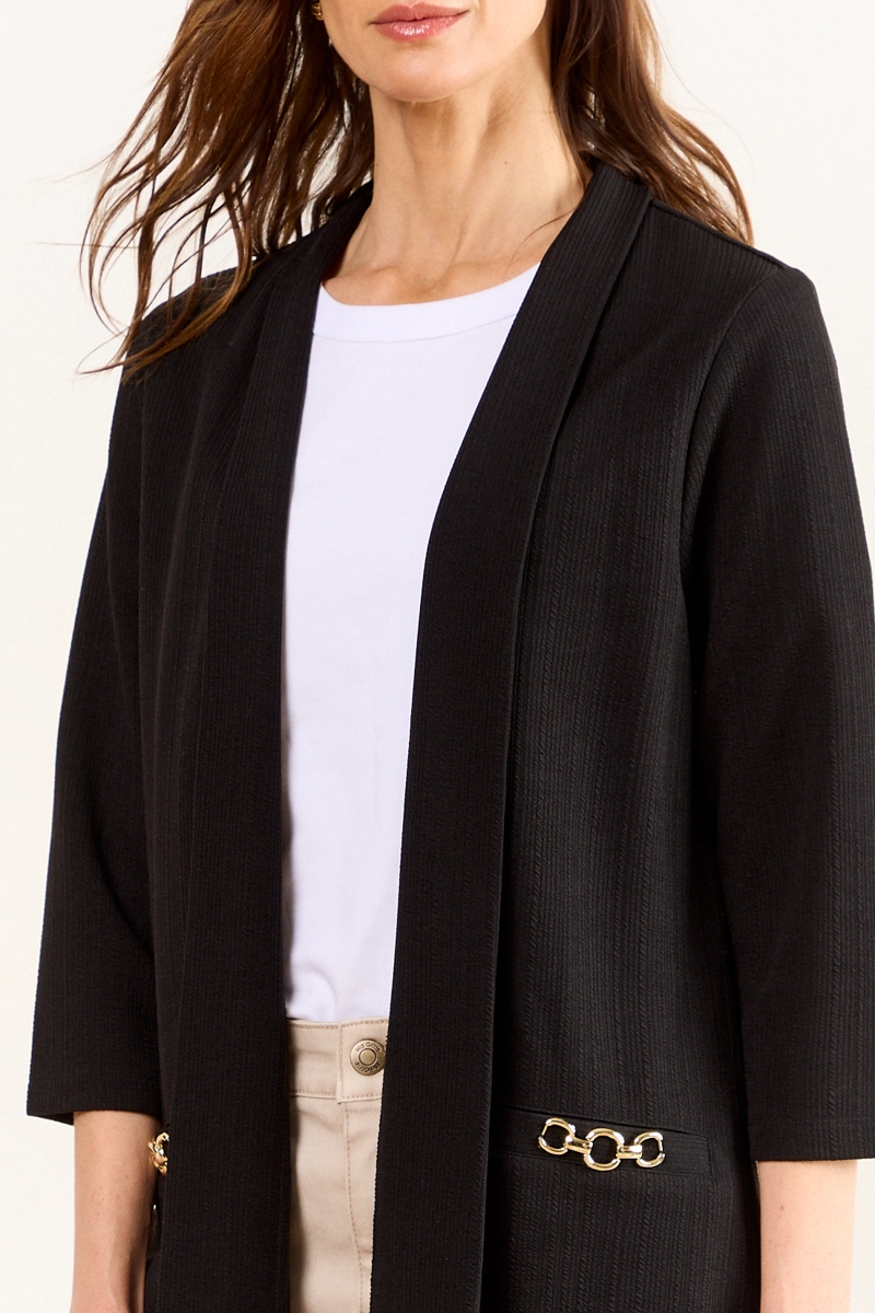 TAPADO ABIERTO NEGRO MUJER MA GRIFFE - 2