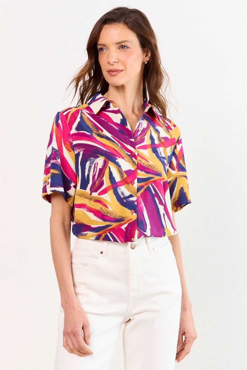BLUSAS MANGA CORTA FUCSIA MUJER MA GRIFFE - 2