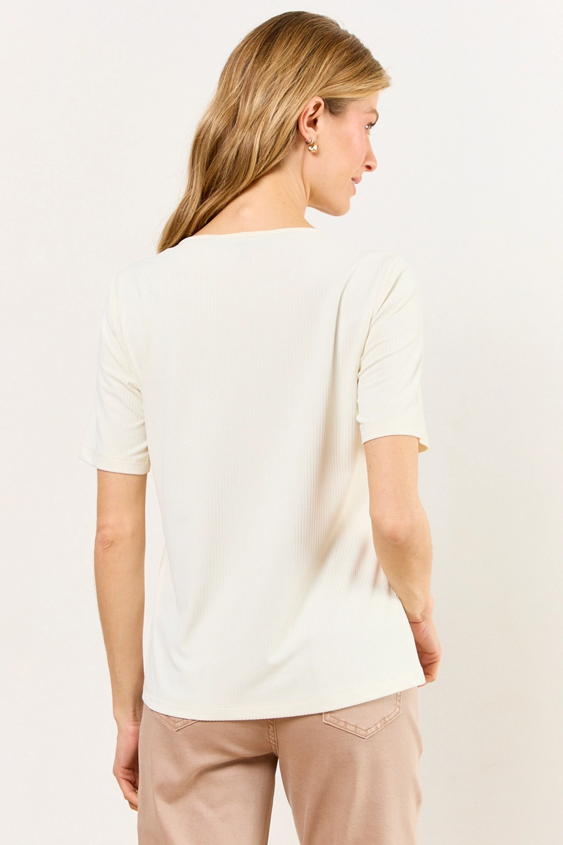 POLERA MANGA CORTA BLANCO MUJER MA GRIFFE - 3