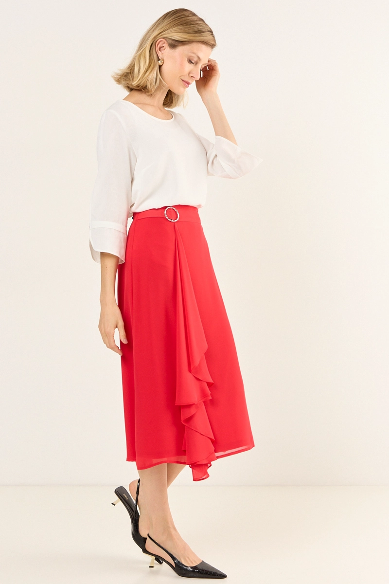 FALDA LARGA ROJO MUJER MA GRIFFE - 5