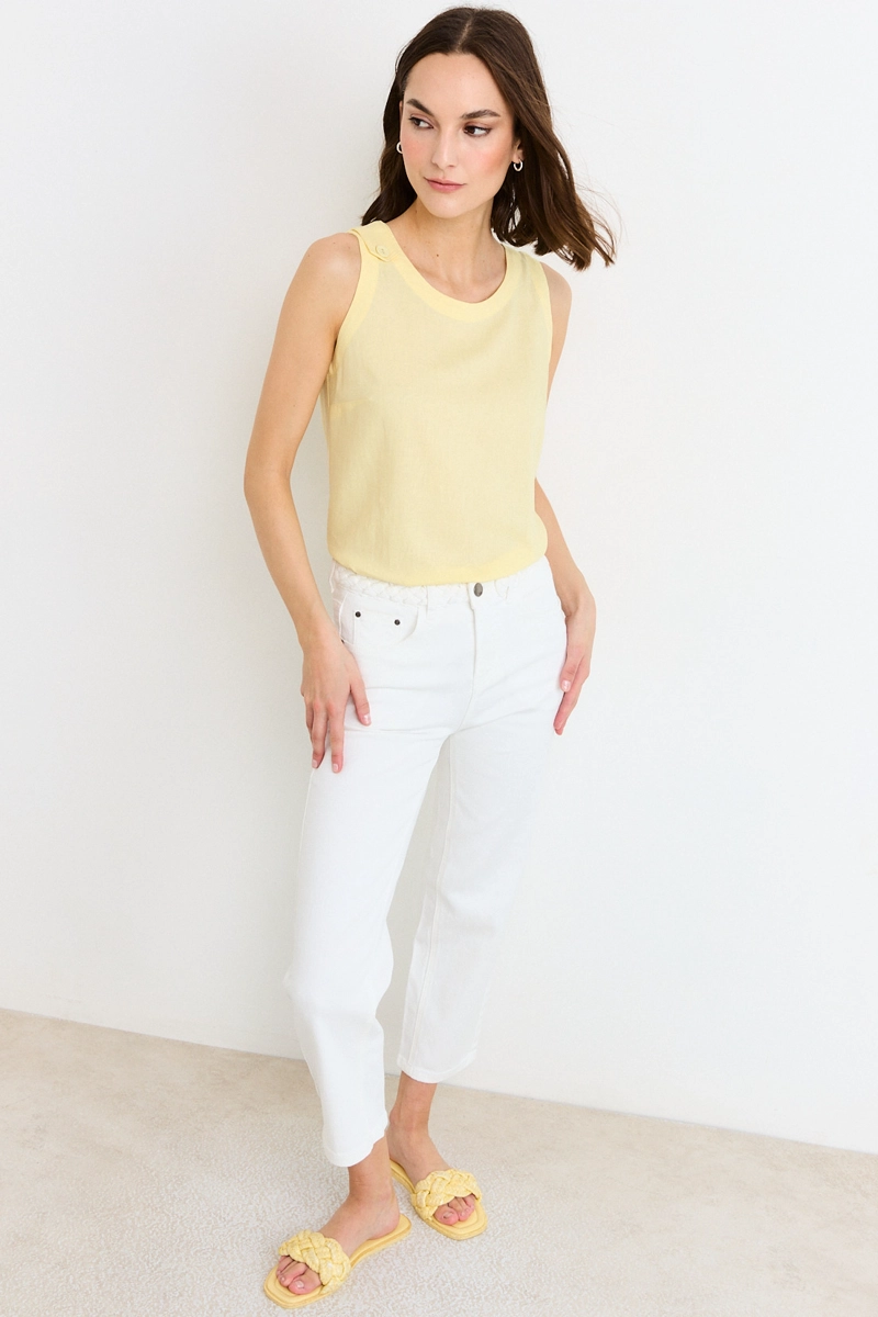 BLUSAS SIN MANGA AMARILLO MUJER ASH - 4