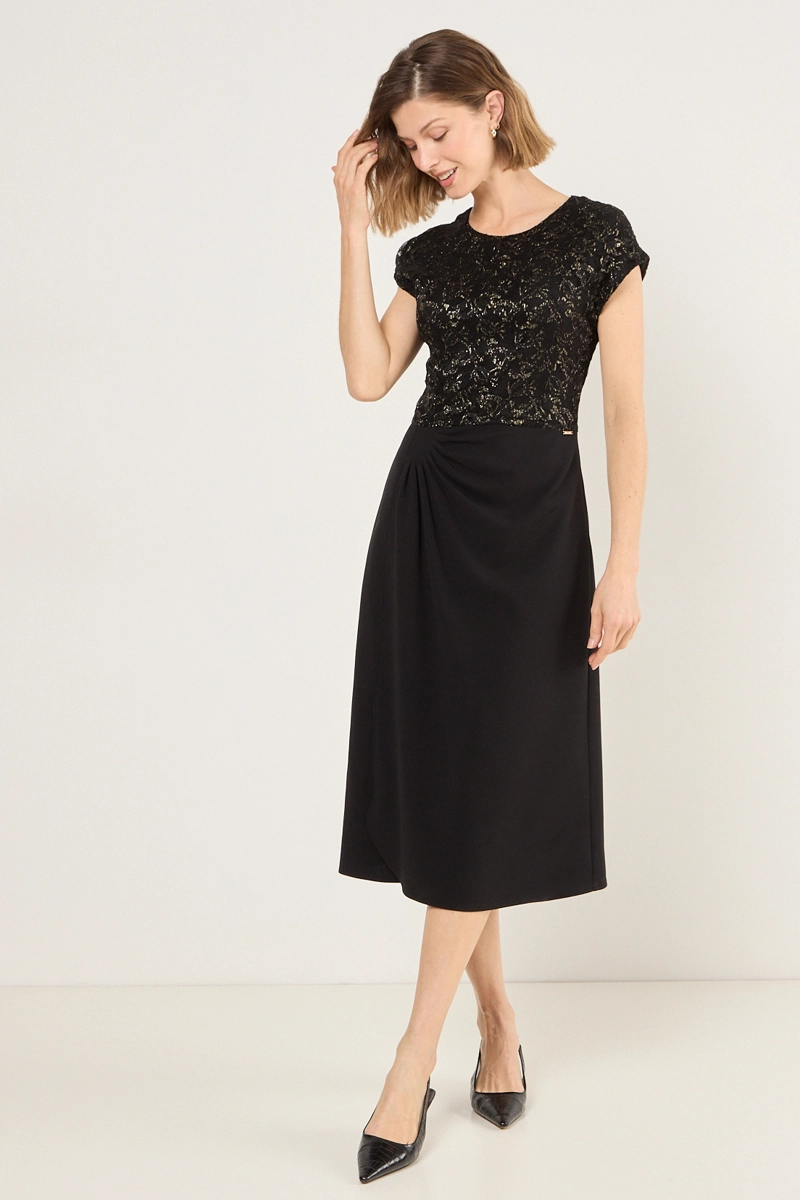 VESTIDO LARGO NEGRO MUJER MA GRIFFE - 4
