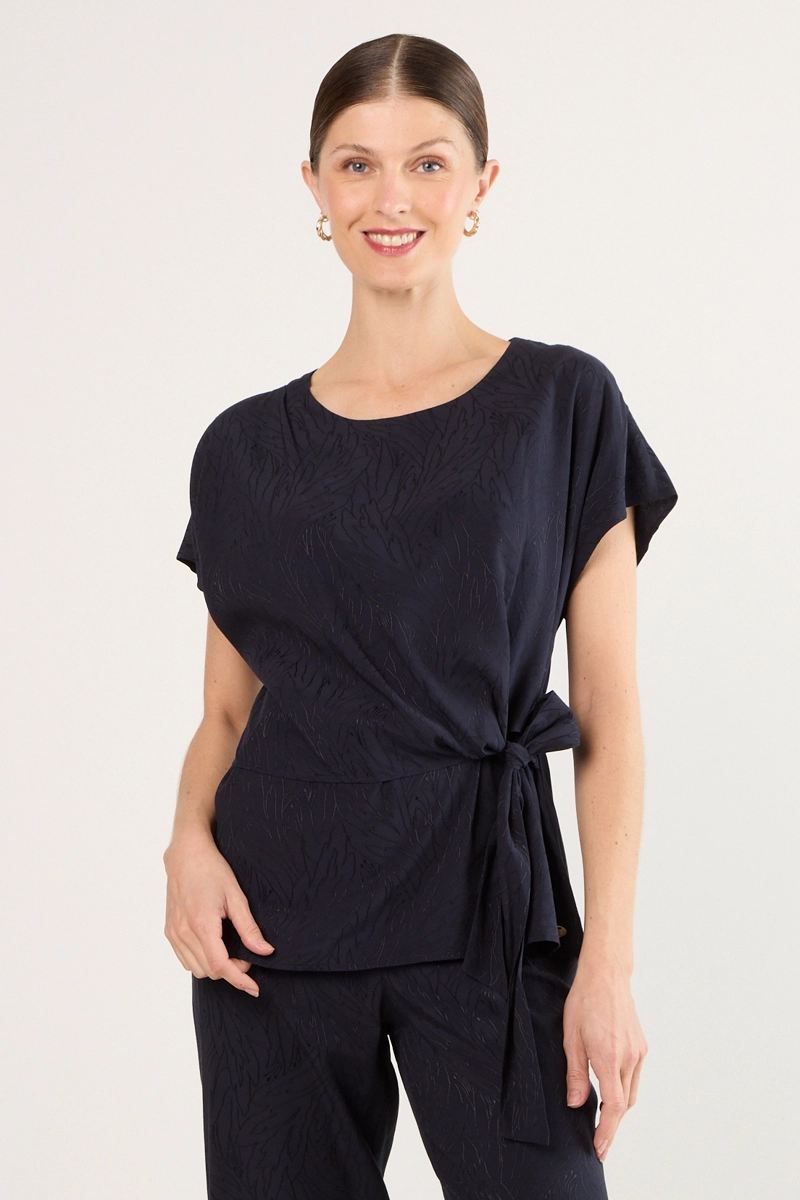 BLUSAS MANGA CORTA AZUL MUJER MA GRIFFE - 1