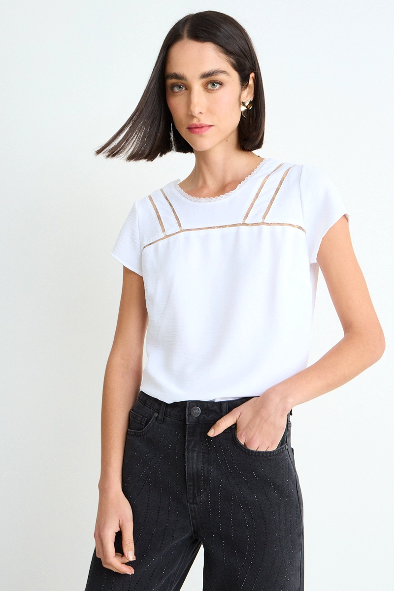 BLUSA LISA CRUDO MUJER ASH - 1