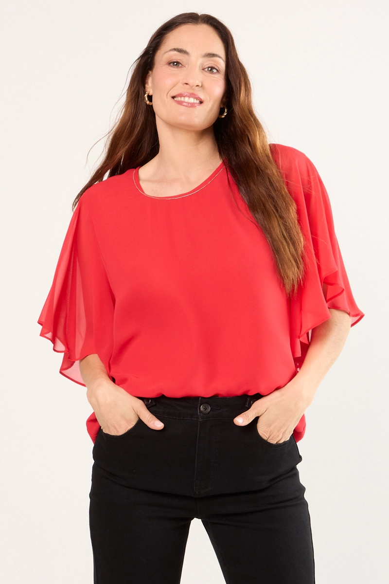BLUSAS MANGA LARGA ROJO MUJER MA GRIFFE 40