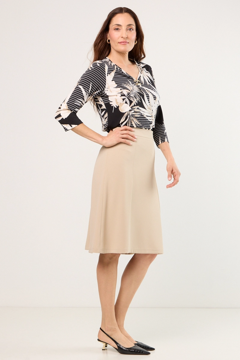 FALDA LARGA BEIGE MUJER MA GRIFFE - 5