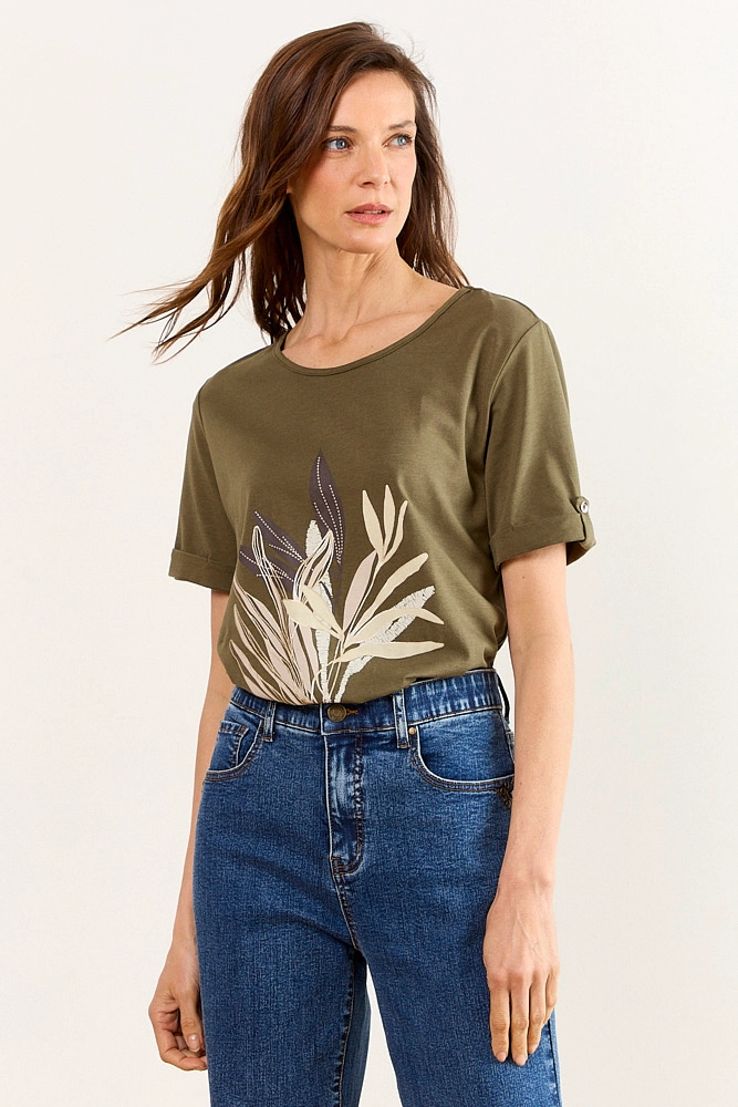 POLERA MANGA CORTA AVELLANA MUJER MA GRIFFE - 1