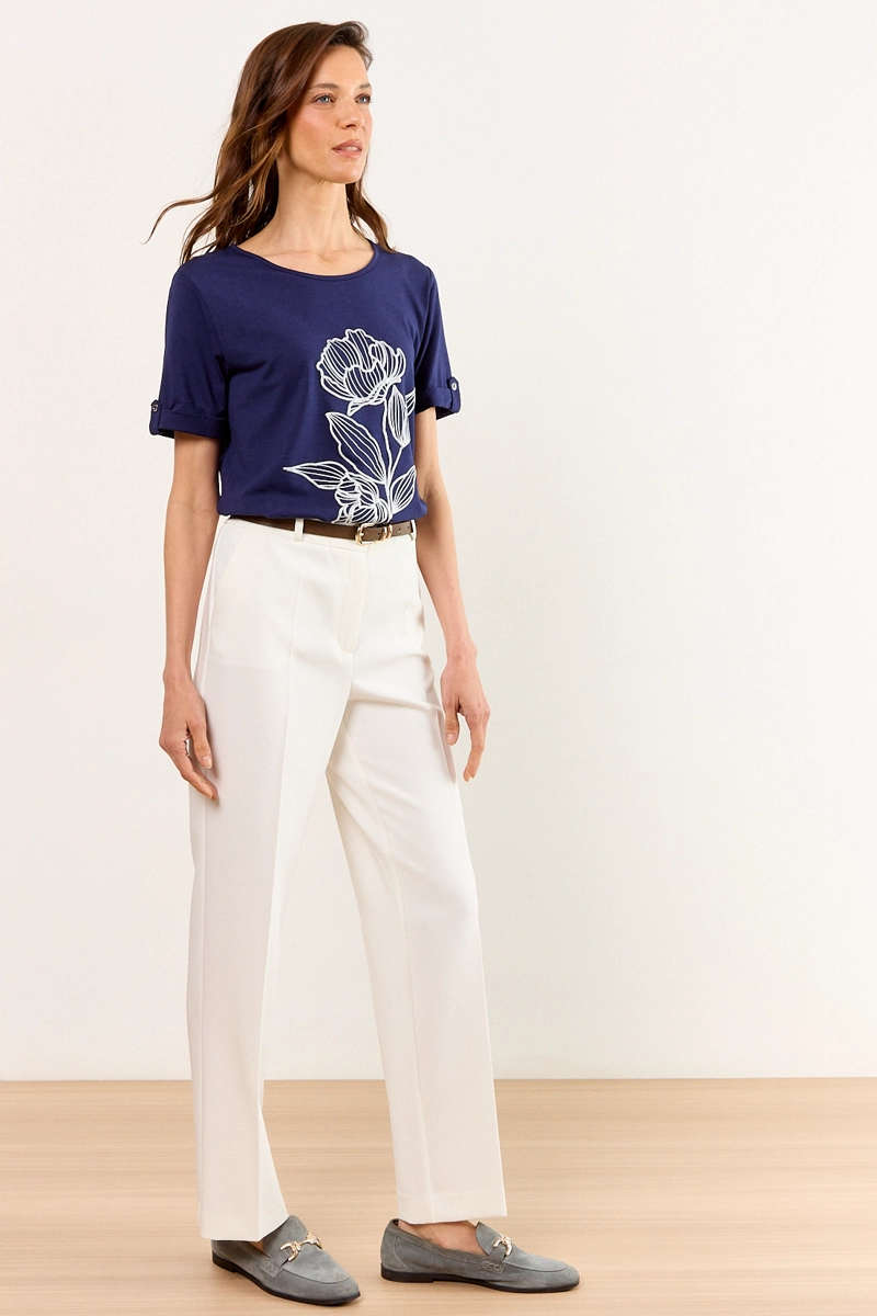 POLERA MANGA CORTA AZUL MUJER MA GRIFFE - 3
