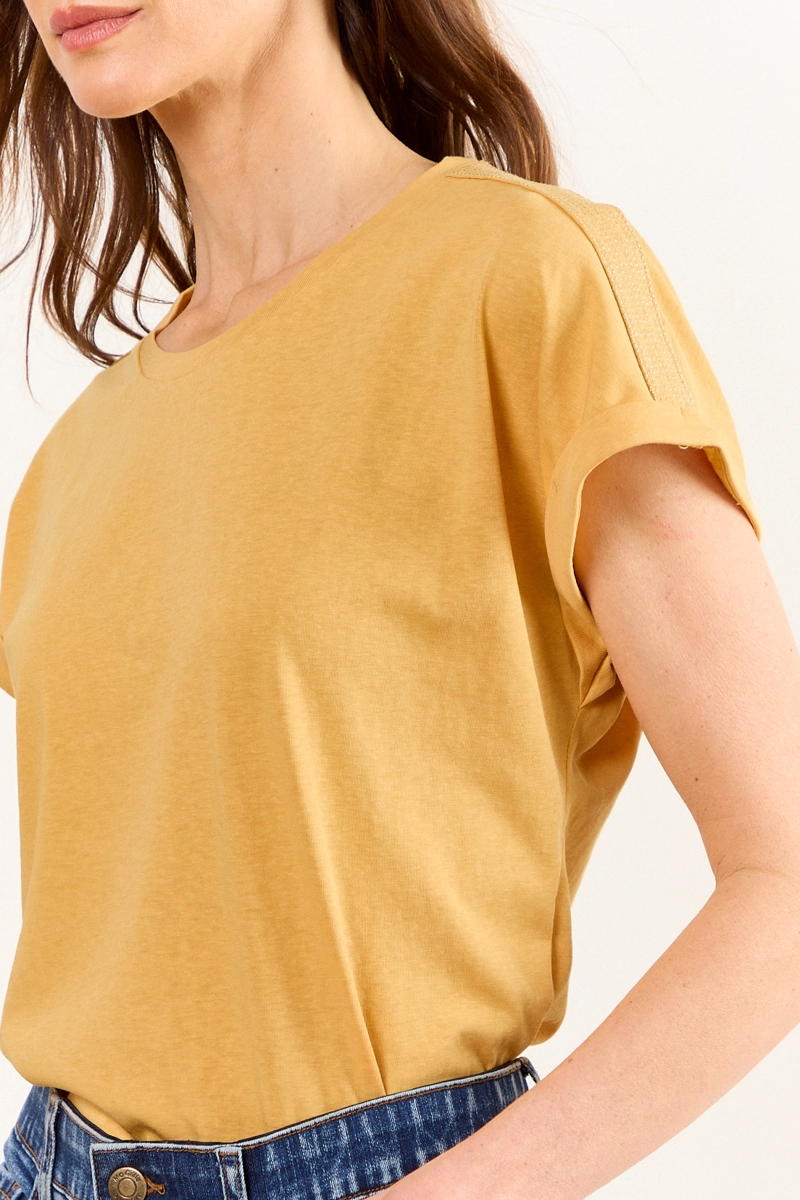 POLERA MANGA CORTA AMARILLO MUJER MA GRIFFE - 2
