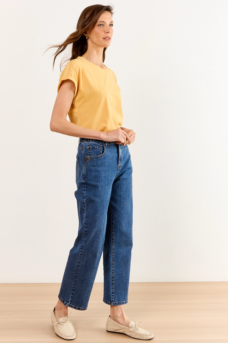 POLERA MANGA CORTA AMARILLO MUJER MA GRIFFE - 4
