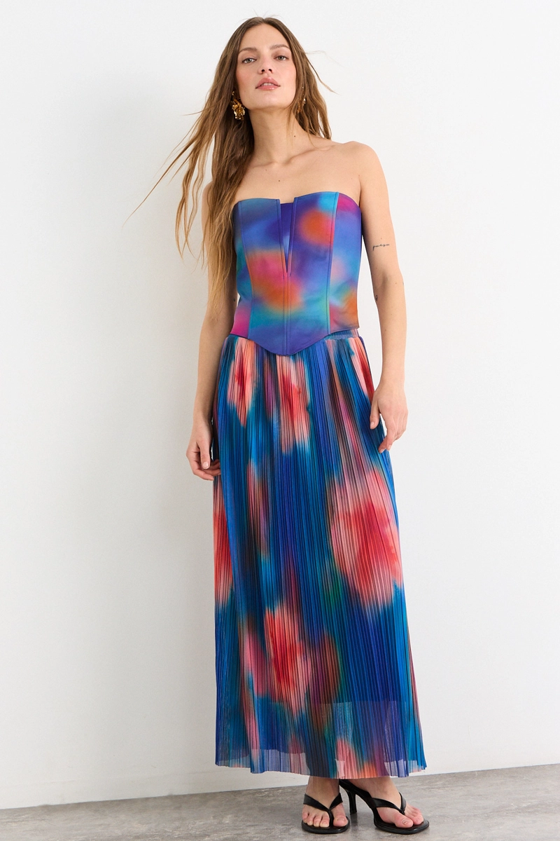 FALDA LARGA AZUL MUJER IO - 1