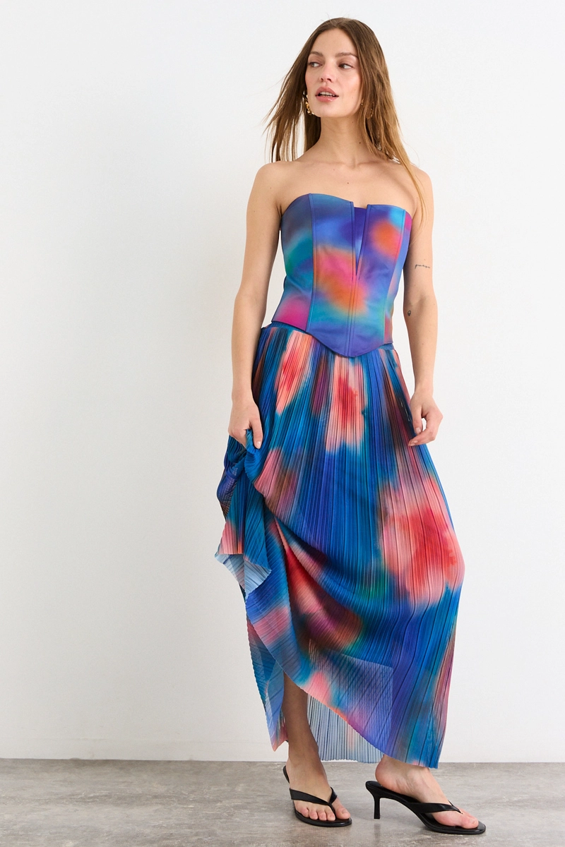 FALDA LARGA AZUL MUJER IO - 5