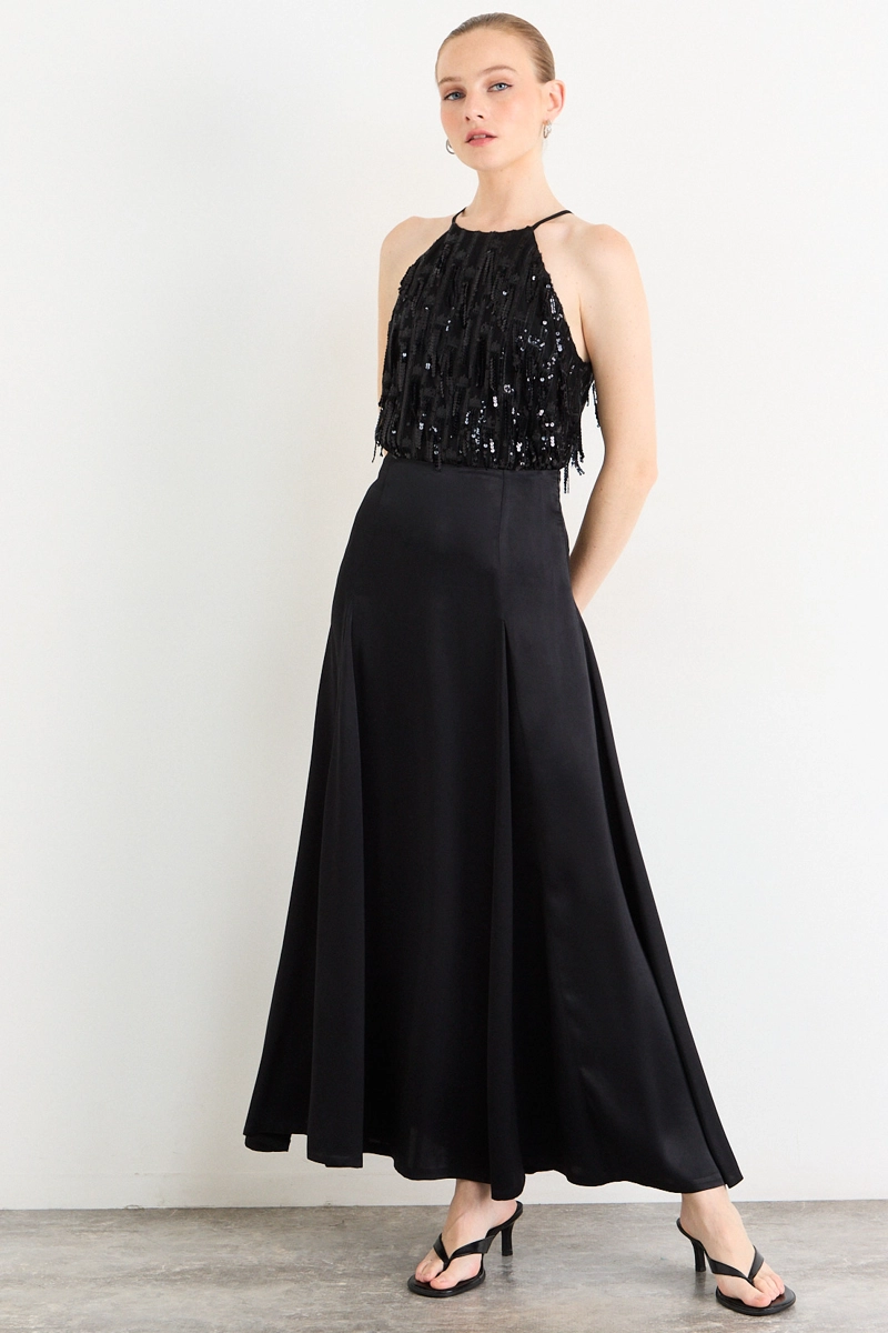 FALDA LARGA NEGRO MUJER IO - 6