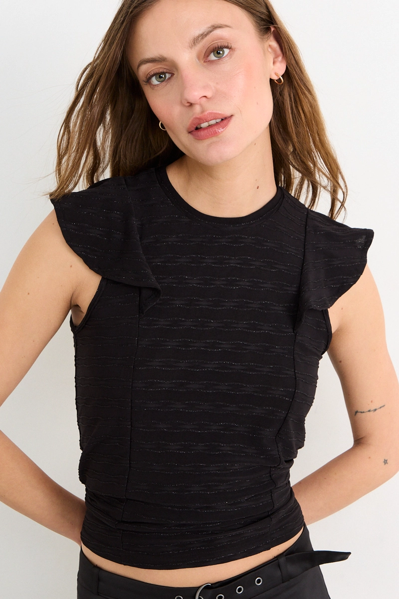 POLERA SIN MANGAS NEGRO MUJER IO - 1