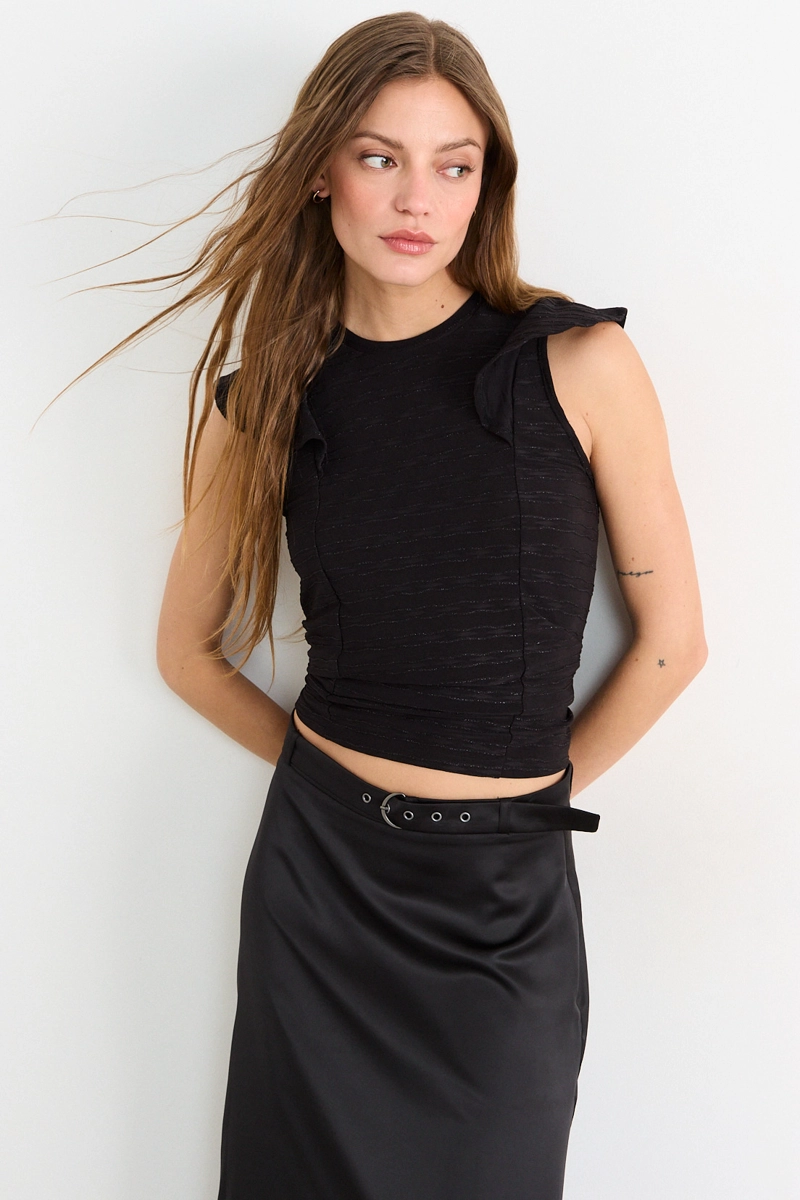 POLERA SIN MANGAS NEGRO MUJER IO - 2