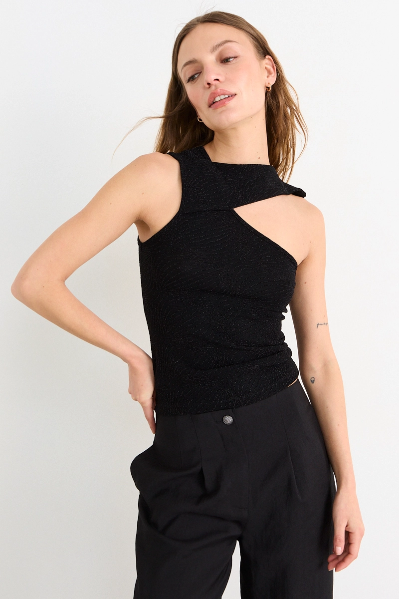 POLERA SIN MANGAS NEGRO MUJER IO - 1