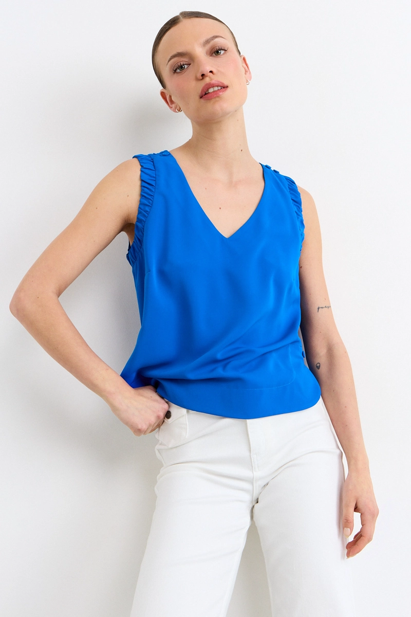 BLUSAS SIN MANGA AZUL MUJER IO - 1