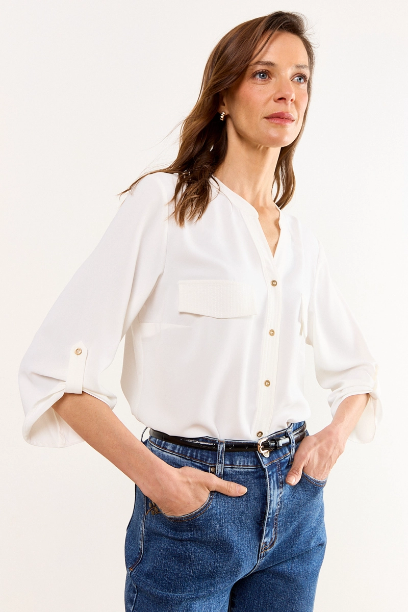 BLUSAS MANGA LARGA BLANCO MUJER MA GRIFFE - 2