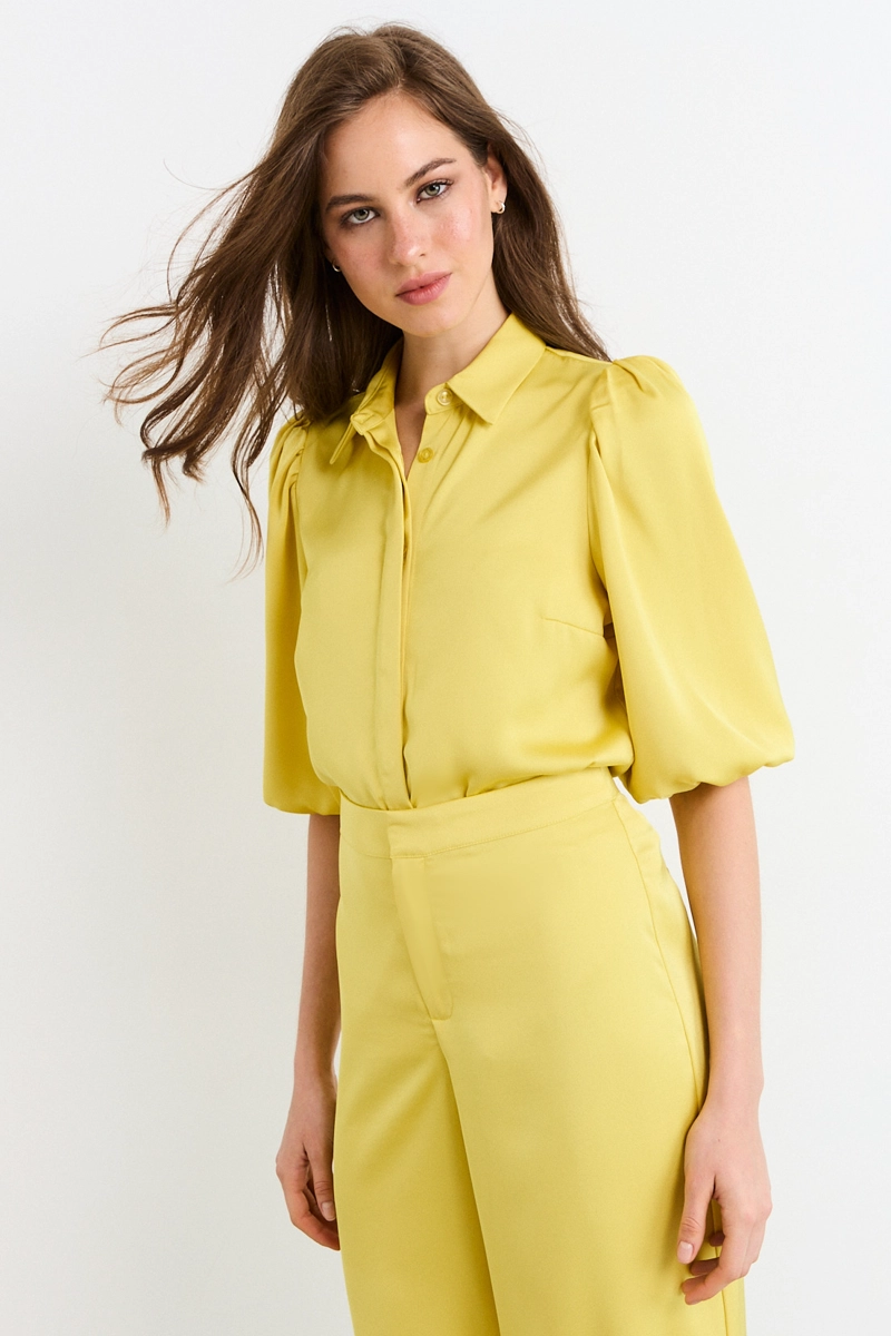 BLUSAS MANGA CORTA AMARILLO MUJER IO - 1