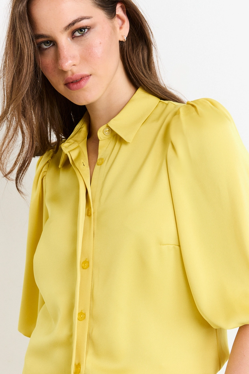 BLUSAS MANGA CORTA AMARILLO MUJER IO - 2