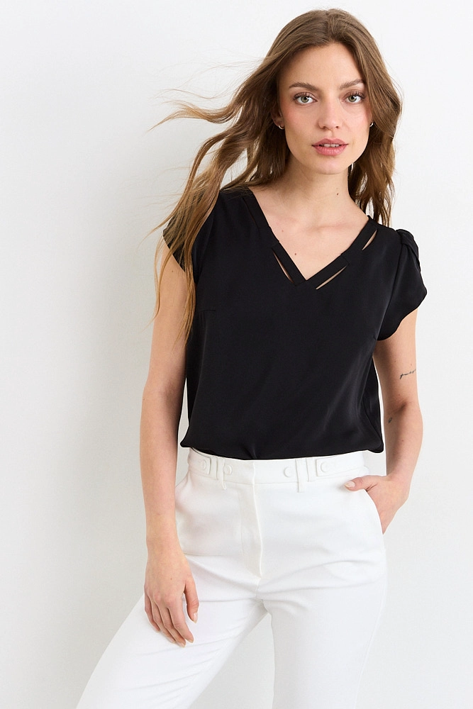 BLUSAS MANGA CORTA NEGRO MUJER IO - 2