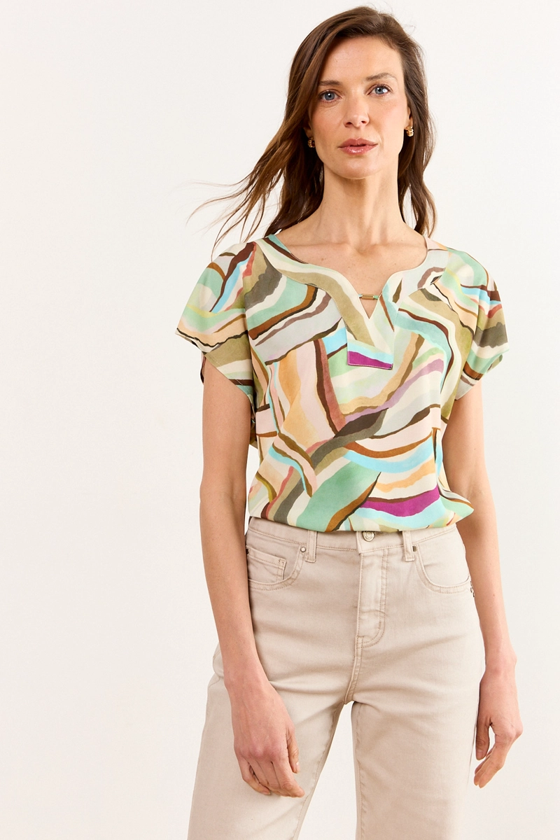 BLUSAS MANGA CORTA CRUDO MUJER MA GRIFFE - 2