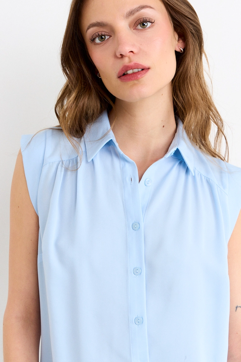 BLUSAS SIN MANGA CELESTE MUJER IO - 1