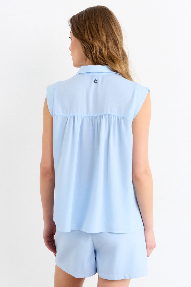 BLUSAS SIN MANGA CELESTE MUJER IO - 3