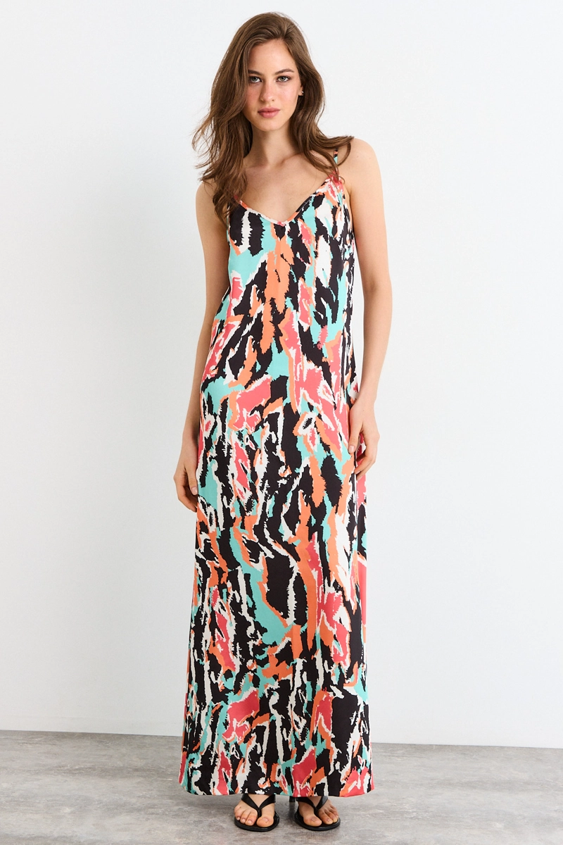 VESTIDO LARGO NEGRO MUJER IO - 1