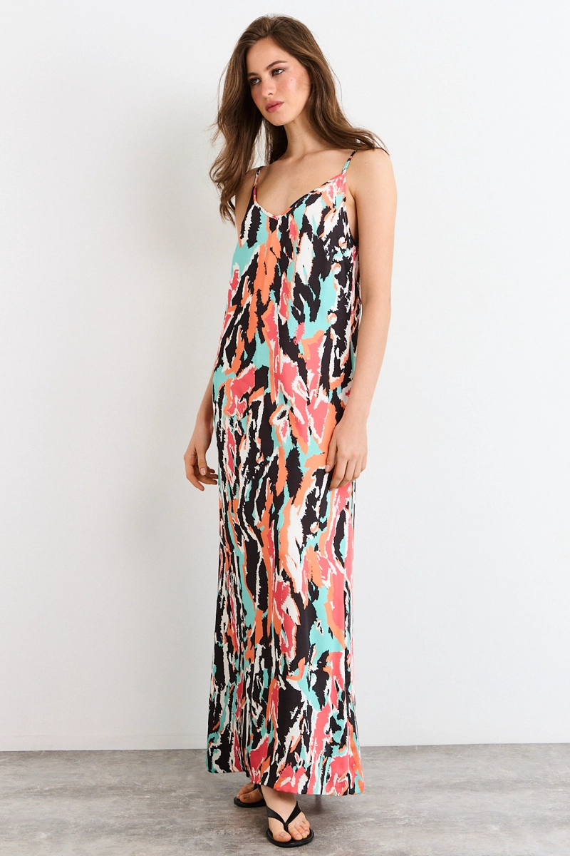 VESTIDO LARGO NEGRO MUJER IO - 5