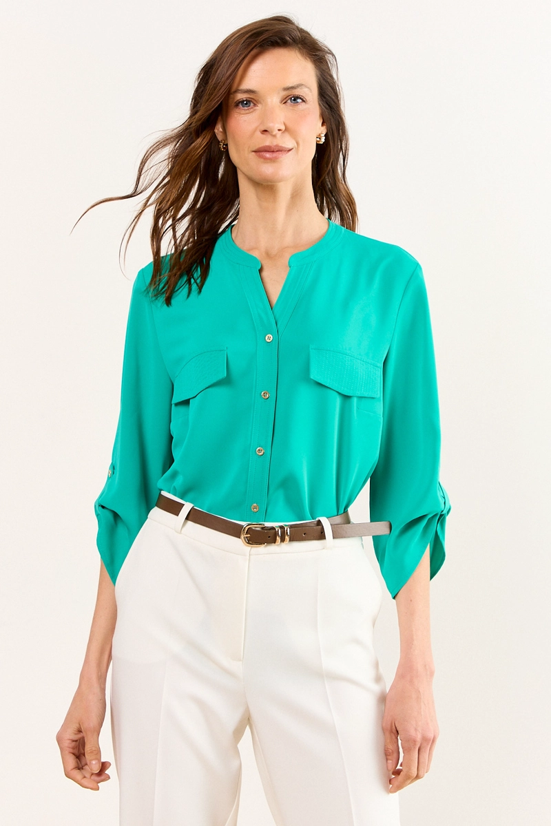 BLUSAS MANGA LARGA VERDE MUJER MA GRIFFE - 1