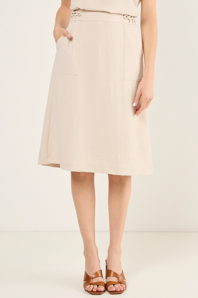 FALDA CON APLICACION EN PRETINA BEIGE MUJER MAGRIFFE - 2