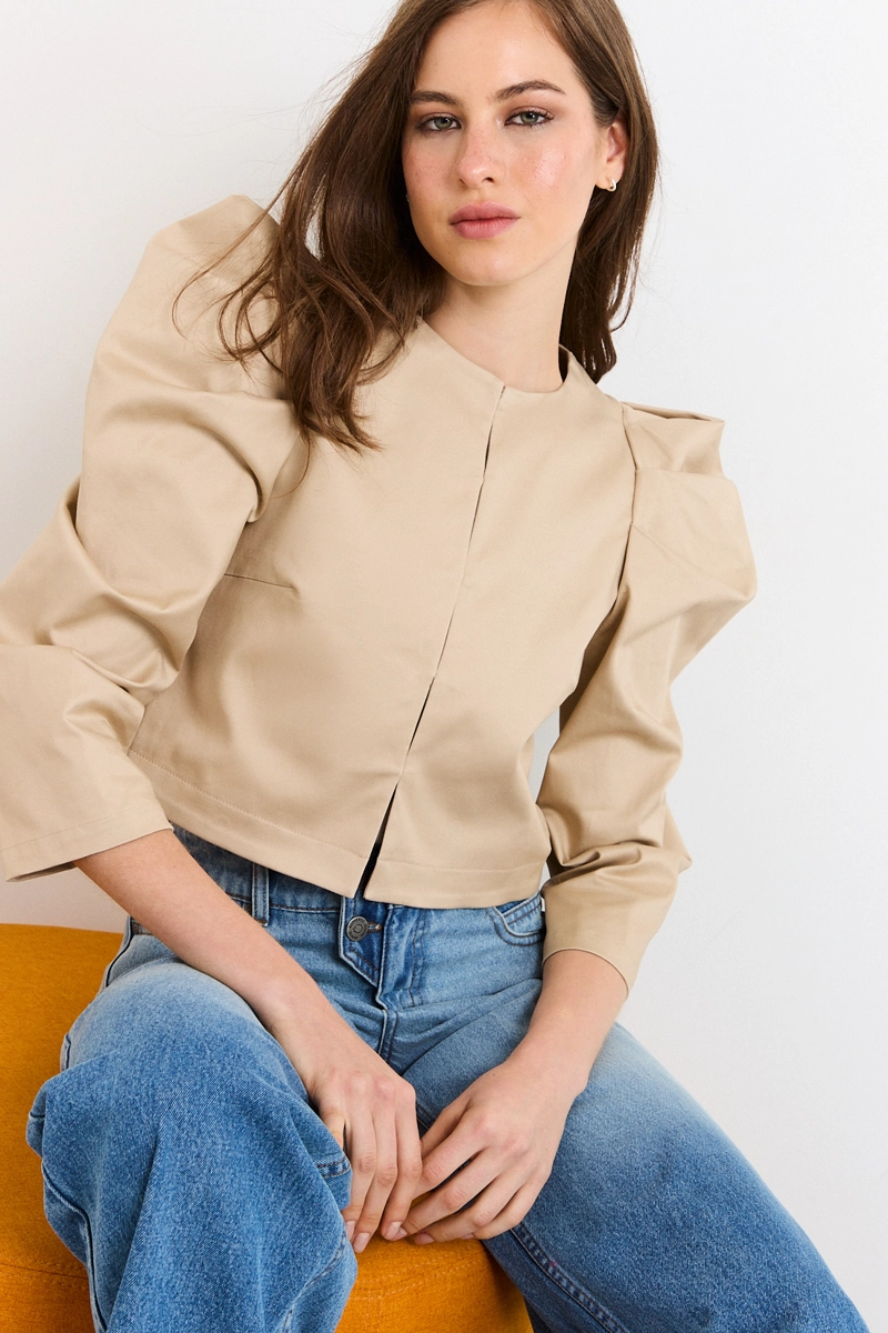 CHAQUETA BEIGE MUJER IO - 1