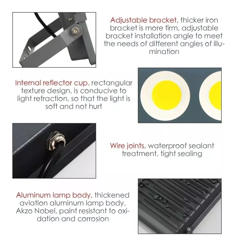 FOCO PROYECTOR REFLECTOR PLANO LED 600W RESISTENTE AL AGUA - 3