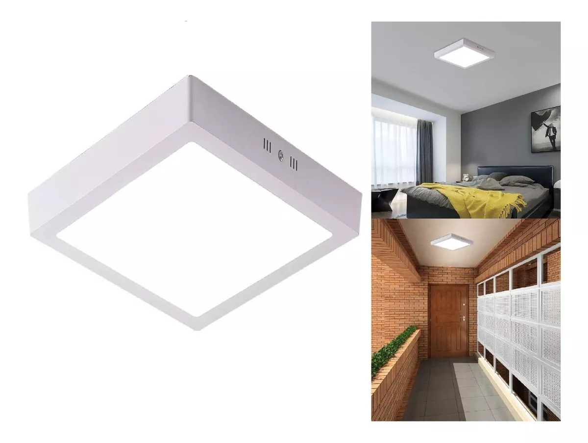 FOCO PLAFÓN PANEL LED 24 W SOBREPUESTO CUADRADO BLANCO FRÍO - 1