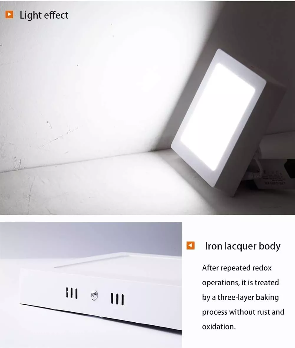 FOCO PLAFÓN PANEL LED 24 W SOBREPUESTO CUADRADO BLANCO FRÍO - 2