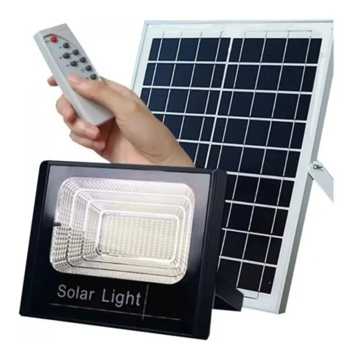 FOCO REFLECTOR 300W CON CONTROL PANEL SOLAR RESISTE AL AGUA - 1
