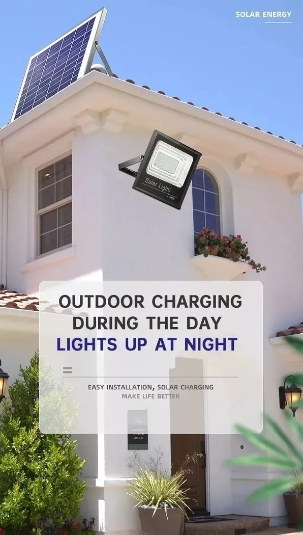 FOCO REFLECTOR 300W CON CONTROL PANEL SOLAR RESISTE AL AGUA - 3