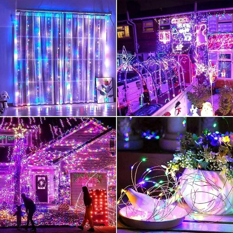 LUCES GUIRNALDA LED 200 FOCOS SOLAR ALAMBRE HADA BODA 20MTS - 3