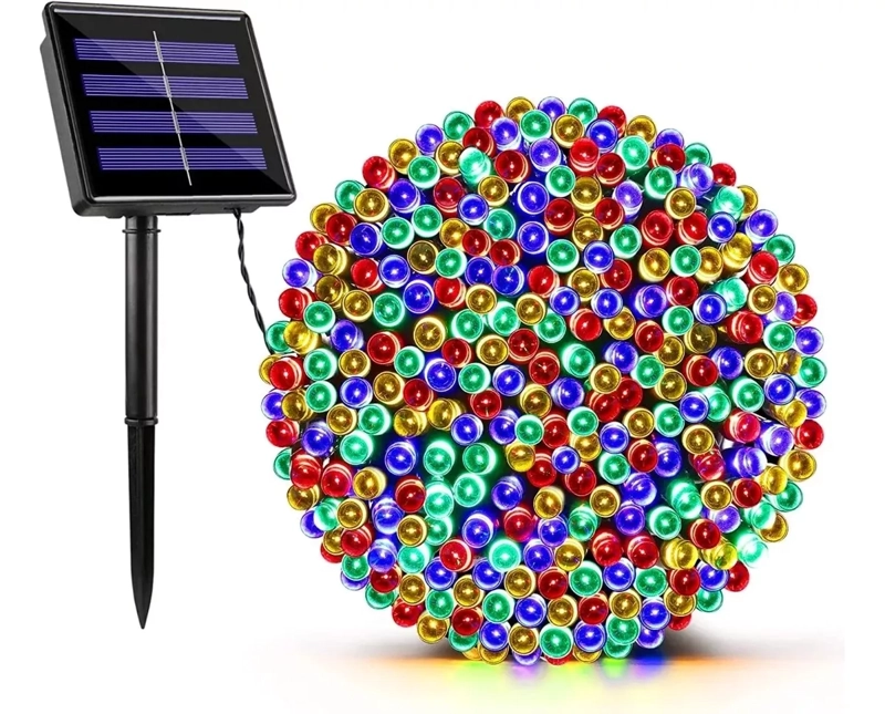 LUCES LED SOLAR NAVIDAD GUIRNALDA COLOR MULTICOLOR 10 METROS - 1