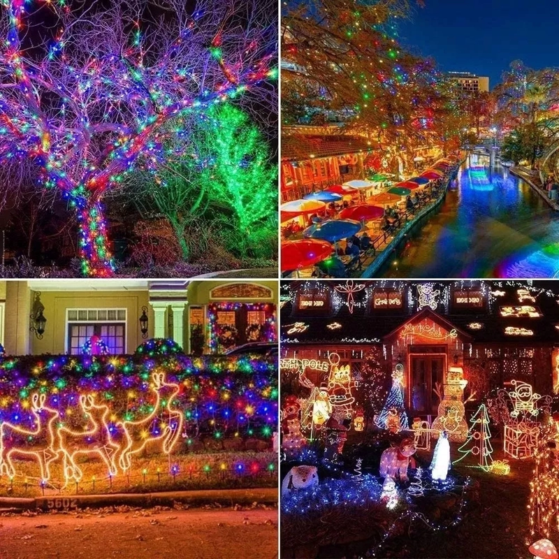 LUCES LED SOLAR NAVIDAD GUIRNALDA COLOR MULTICOLOR 10 METROS - 4