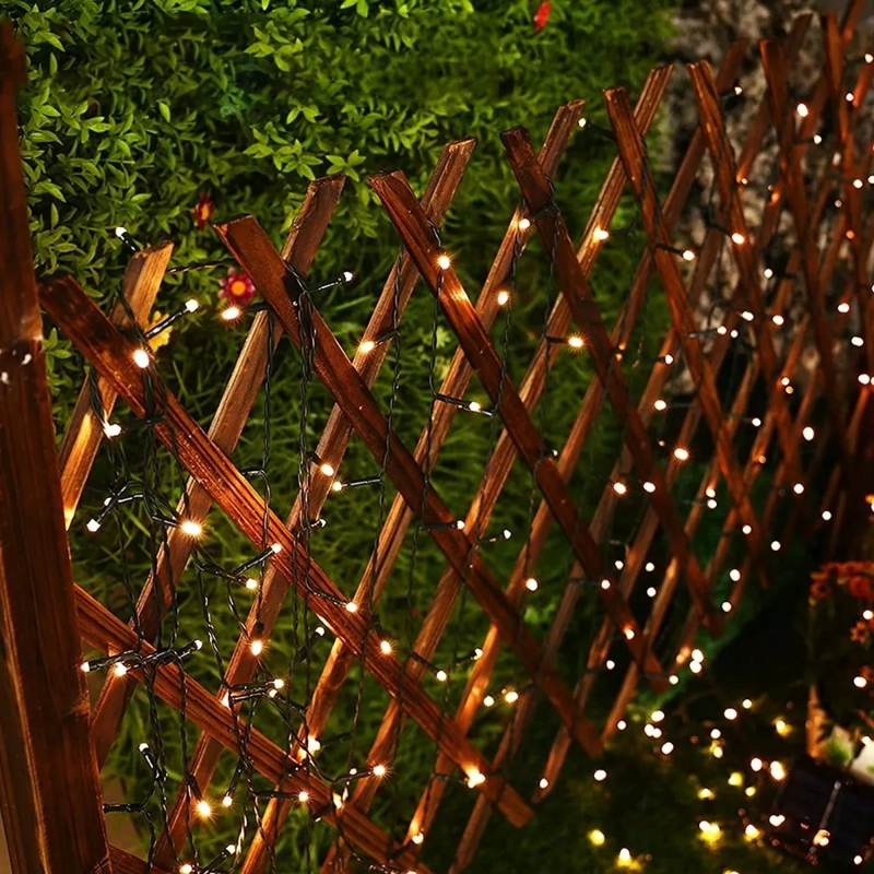 LUCES SOLAR NAVIDAD GUIRNALDA COLOR CALIDA AMARILLO 10METRO - 2