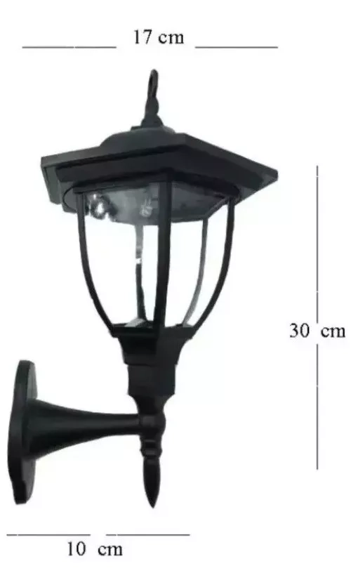 2 UNIDADES FAROL SOLAR RETRO EXTERIOR LUZ LED ANTIGUO /01 - 2