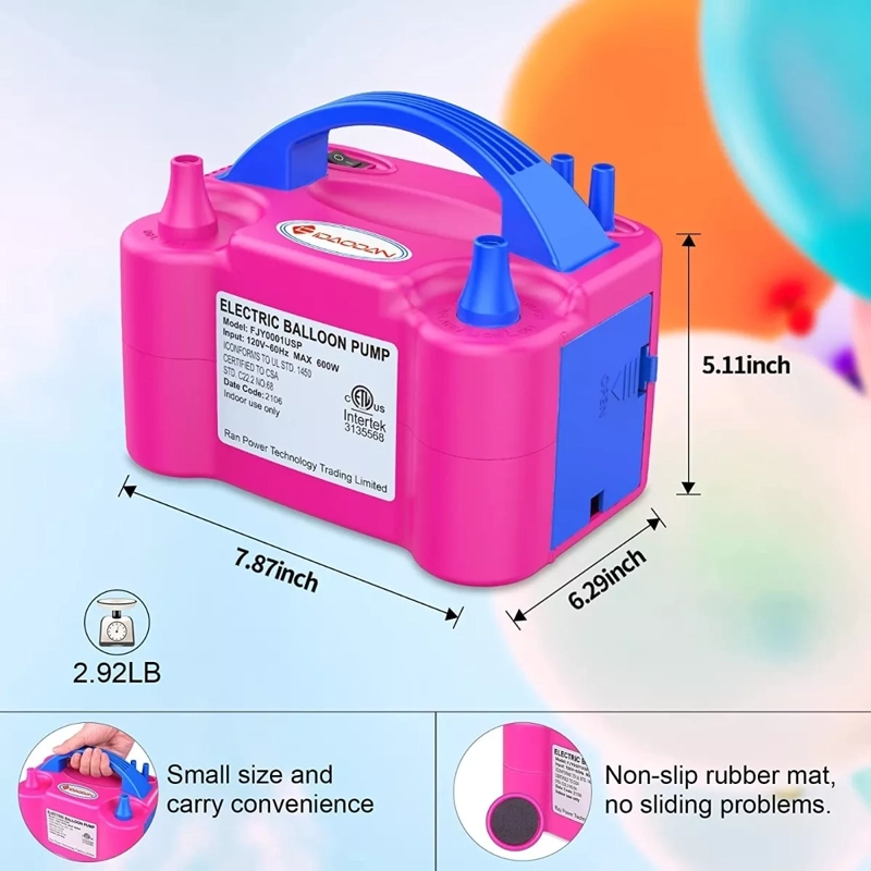 MÁQUINA INFLADOR GLOBO ELÉCTRICO 2 INYECTORES FIESTA - 2