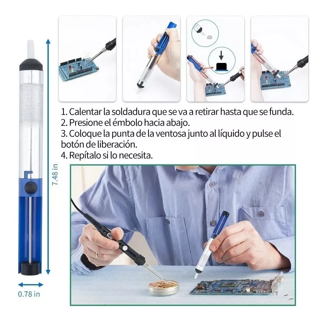 KIT CAUTÍN SOLDADOR 220V PUNTO LÁPIZ TEMPERATURA REGULABLE - 4