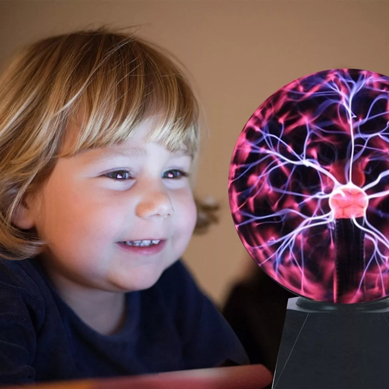 LÁMPARA MESA TESLA PLASMA ENERGÍA TACTIL BOLA RAYOS VELADOR - 3
