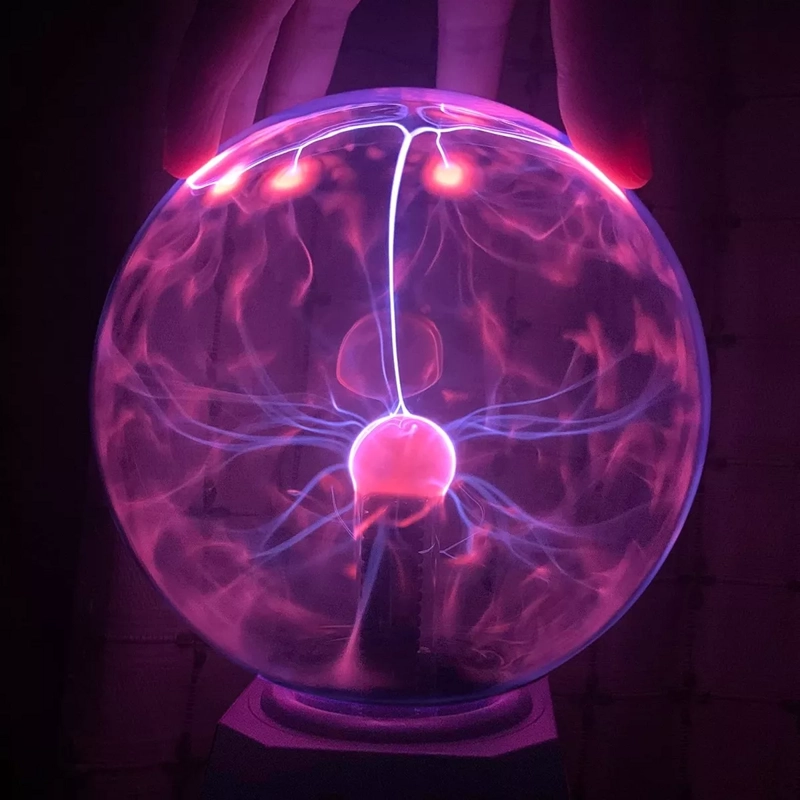 LÁMPARA MESA TESLA PLASMA ENERGÍA TACTIL BOLA RAYOS VELADOR - 5