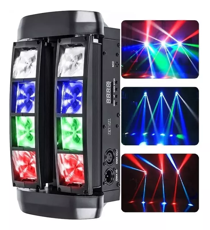 LUCES CABEZA MOVIL PROFESIONAL MARVEL SPIDER LED RGBW DMX FIESTA - 1