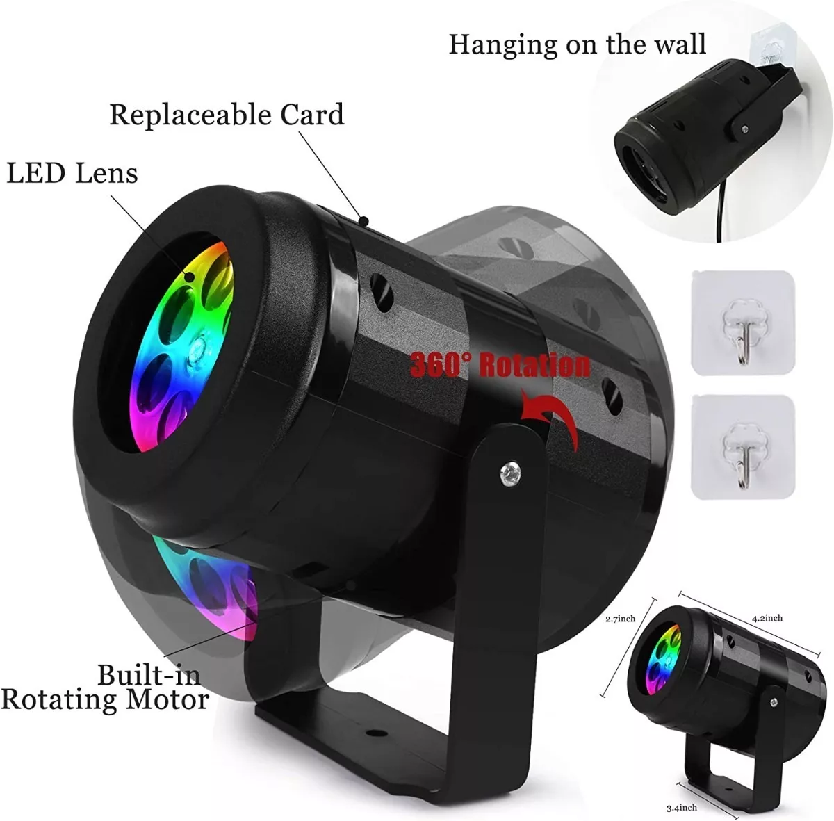 MINI PROYECTOR LED LUCES FIESTAS VARIOS DISEÑOS NAVIDAD - 2
