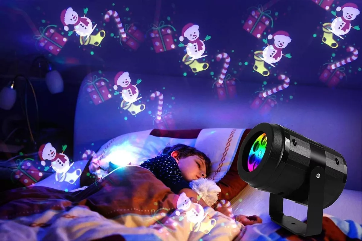 MINI PROYECTOR LED LUCES FIESTAS VARIOS DISEÑOS NAVIDAD - 4